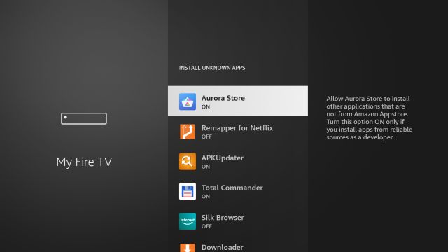 Google Play Store on Fire TV Stick