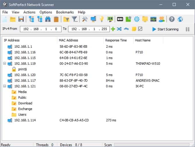 SoftPerfect Network Scanner